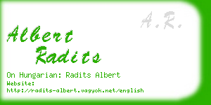 albert radits business card